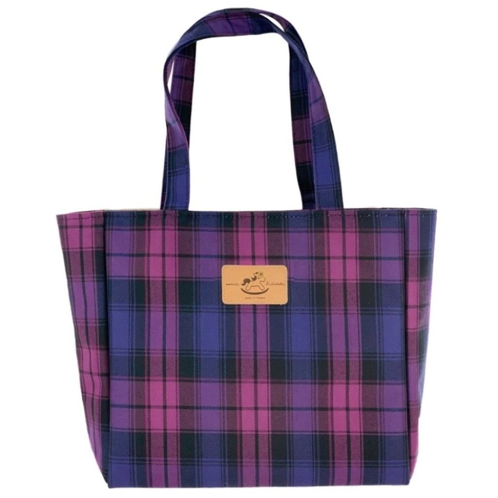 Waterproof Plaid Medium Tote Shoulder Handbag